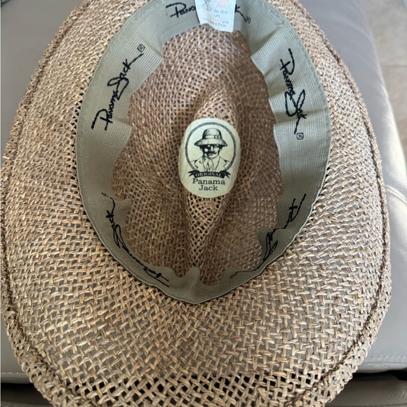 Panama Jack Tan and Blue Wide Brim Hat - Picture 3 of 7